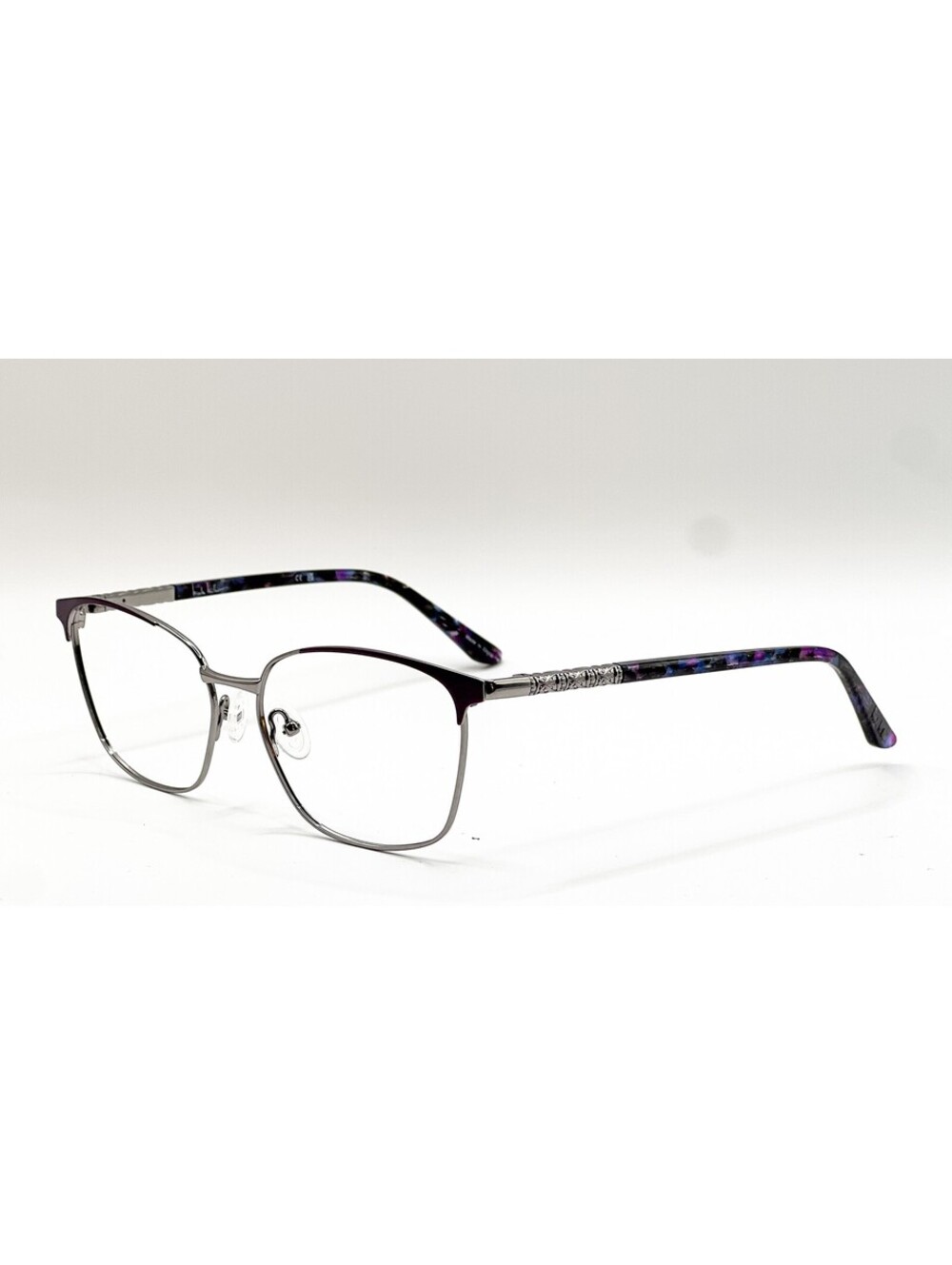 Nicole Miller Hewes C03 Purple Rectangle Authentic Eyeglass Frames 58-17-140